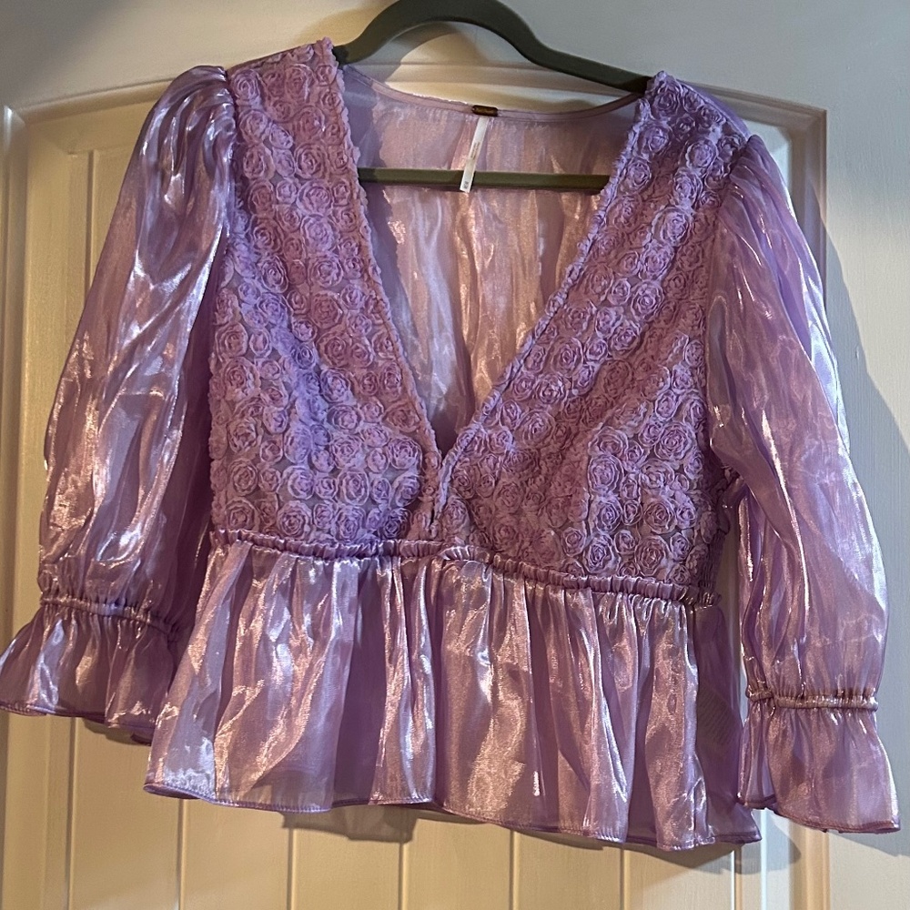 NWT Prom 81 Free People Violet NWT Shimmery Blouse Prom Separate Medium